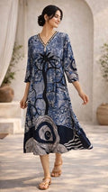 Midnight Palm one piece Dress