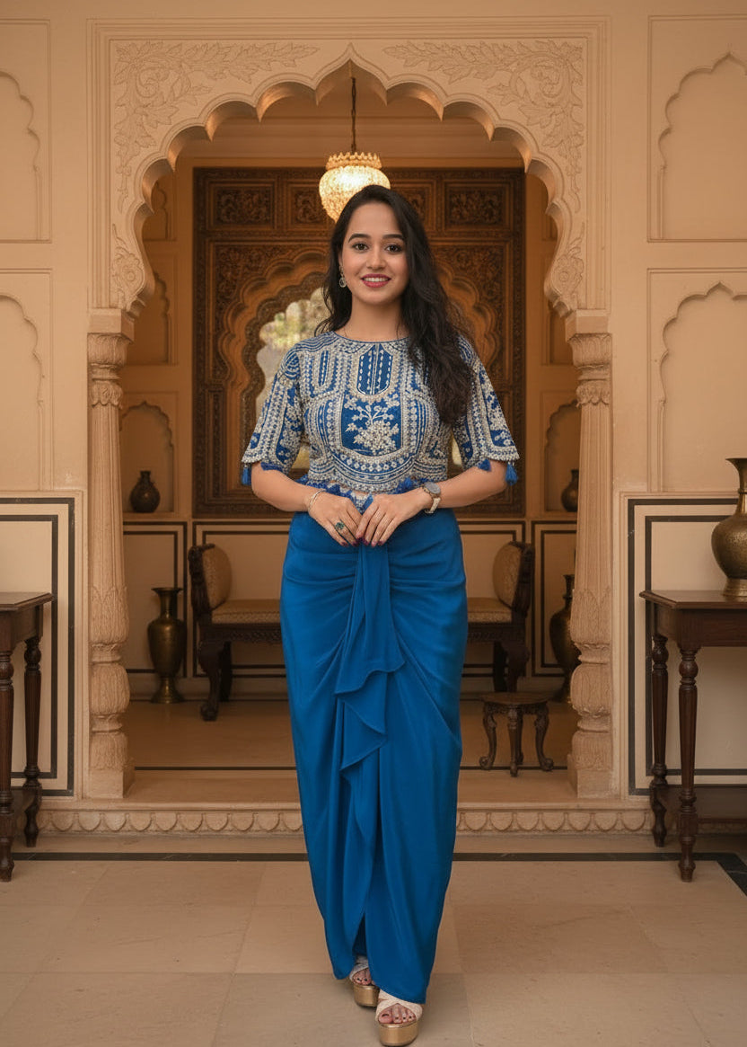 Indo Western Drape Skirt