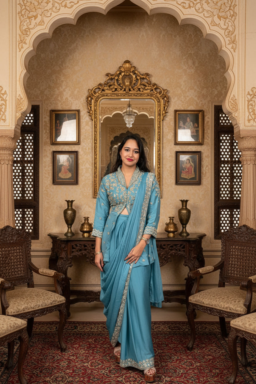 Indo Western Drape Skirt