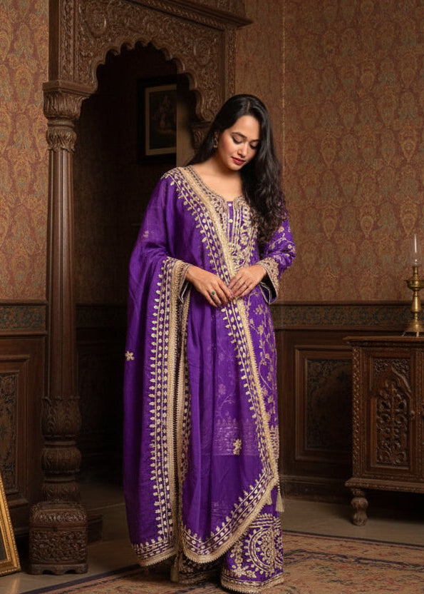 Banarasi Ghagra with Gotawork.