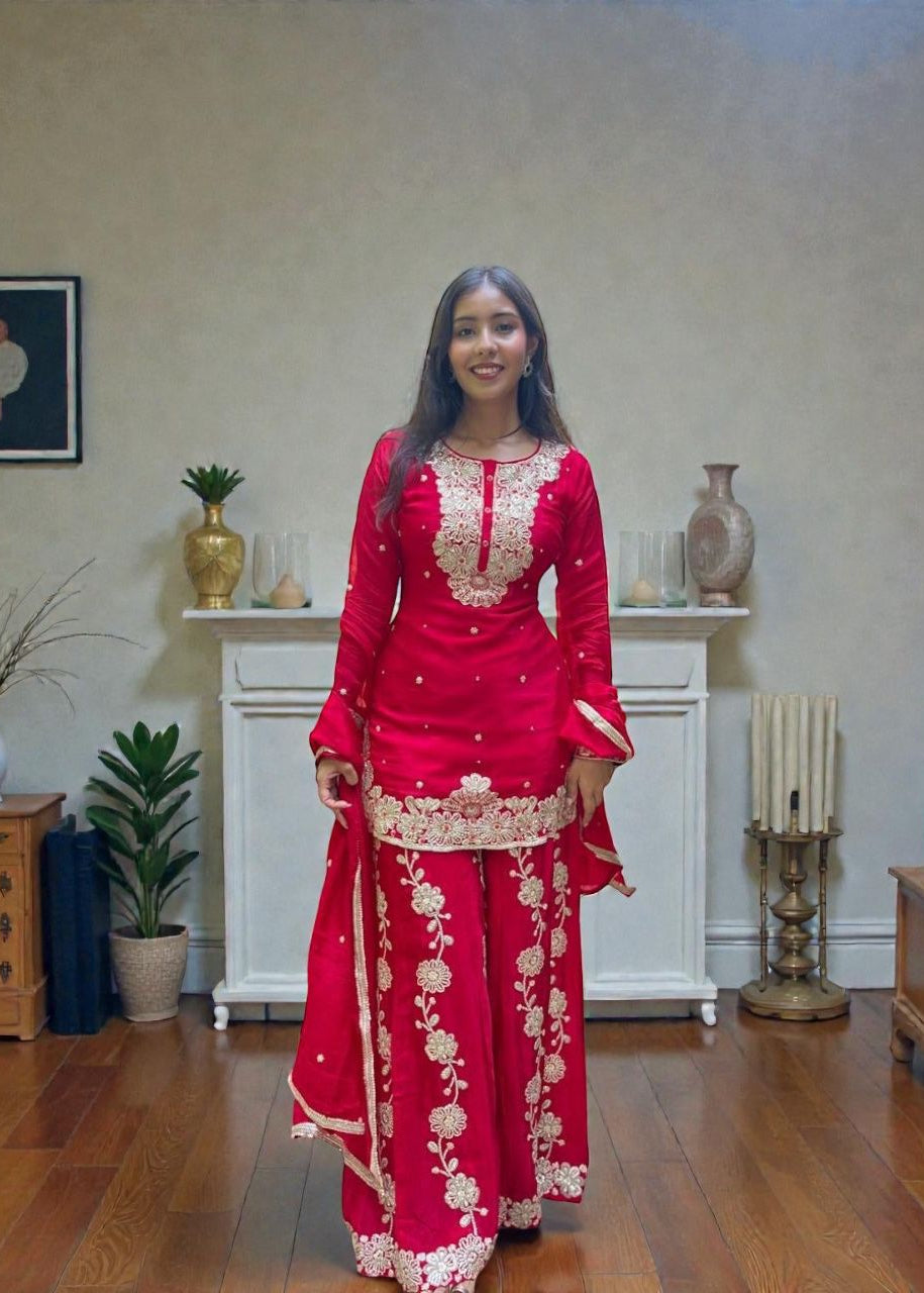 Palazzo Set with Work.