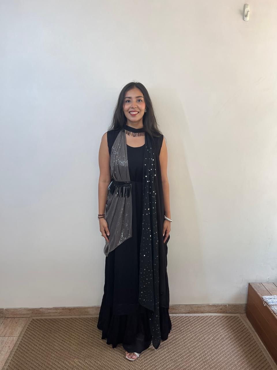 Black Cocktail Indo Western outfit