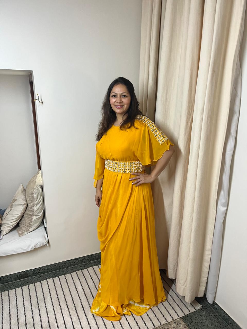 Lehriya Skirt with Modrn Drape