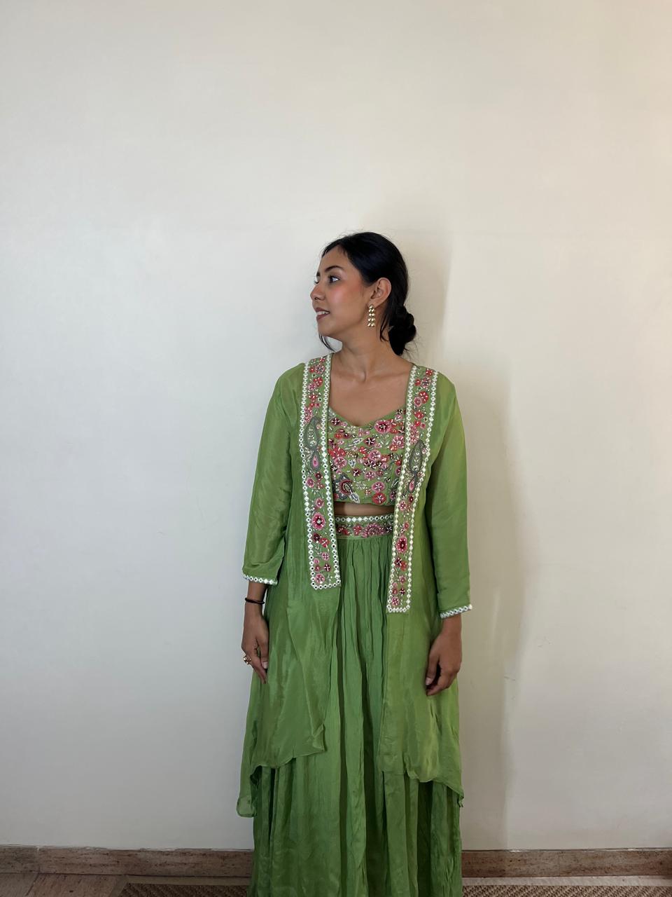 emerald elegance jacket set