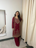 Maroon maharani gota set