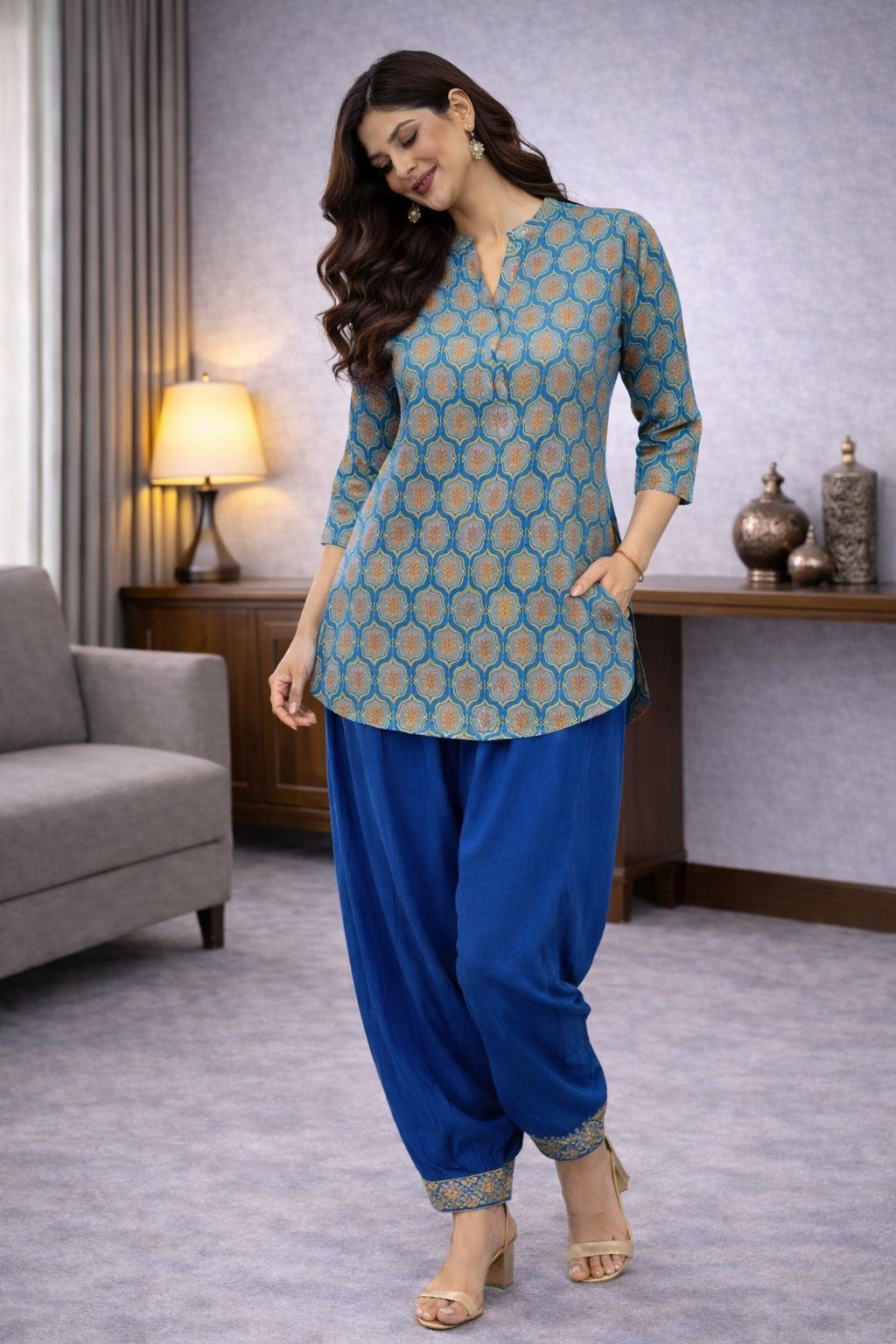 Meher Blue Heritage Co-ord Set