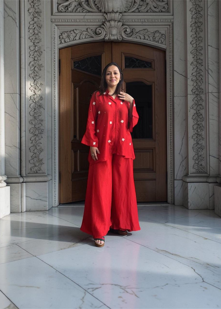 Dressy Palazzo Shirt Set