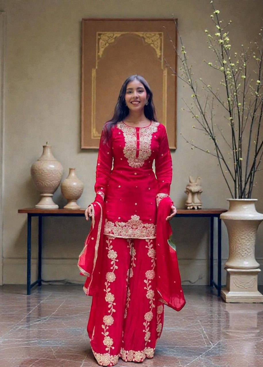 Palazzo Set with Work.