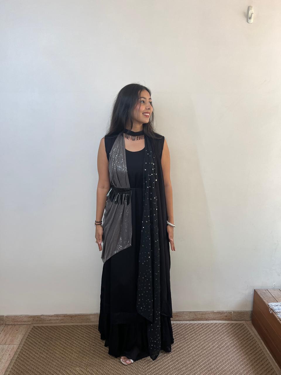 Black Cocktail Indo Western outfit