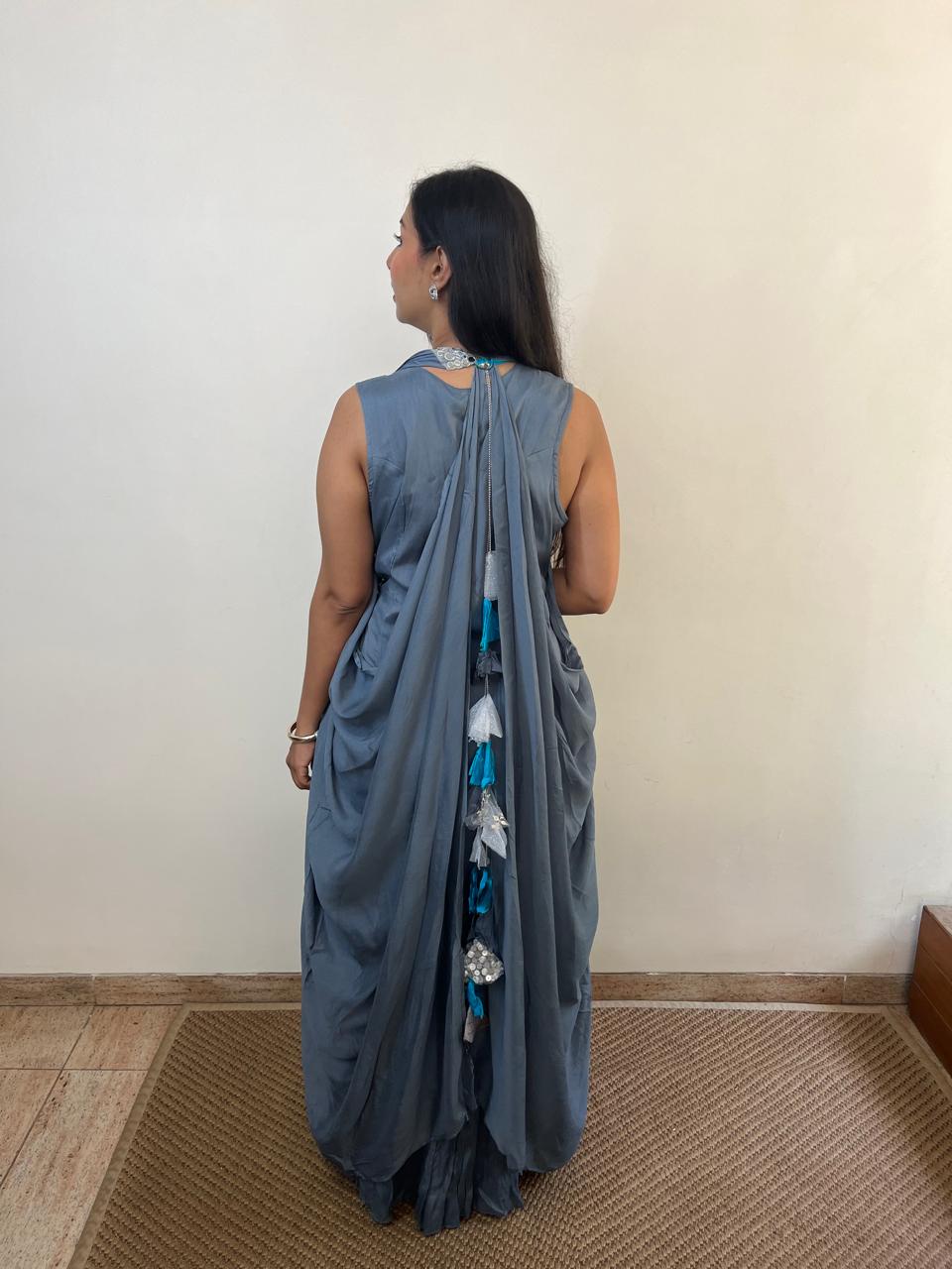 Grey Blue Cocktail Outfit