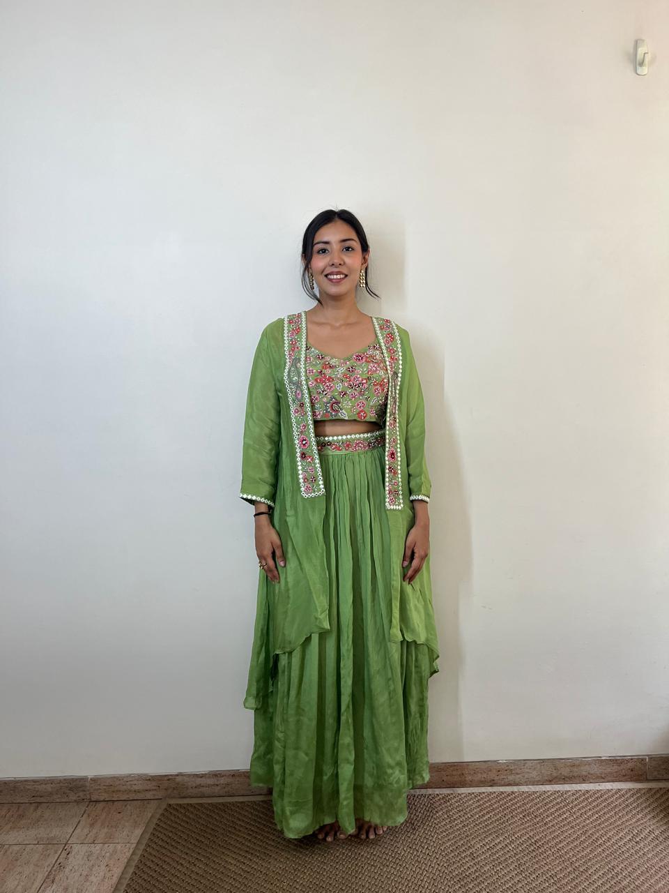 emerald elegance jacket set