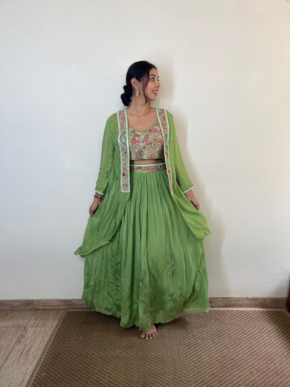 emerald elegance jacket set