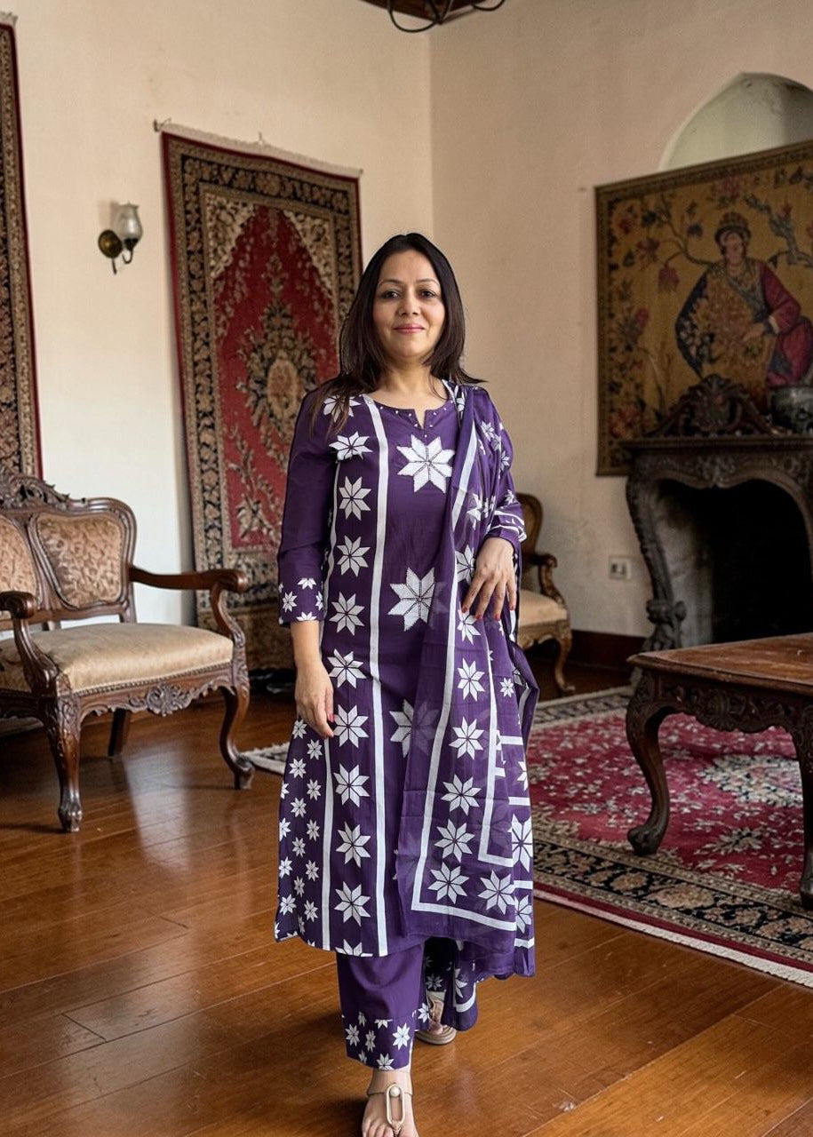 3 Piece Cotton Suit Set