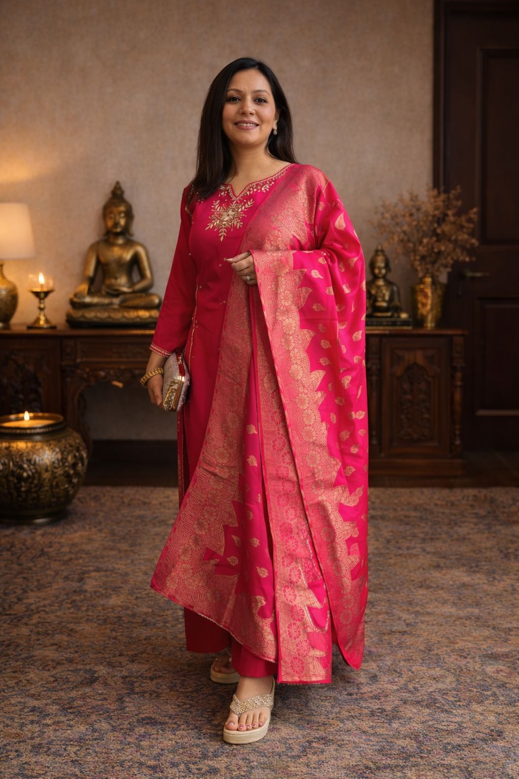 3 Piece Suit with Banarasi Dupatta