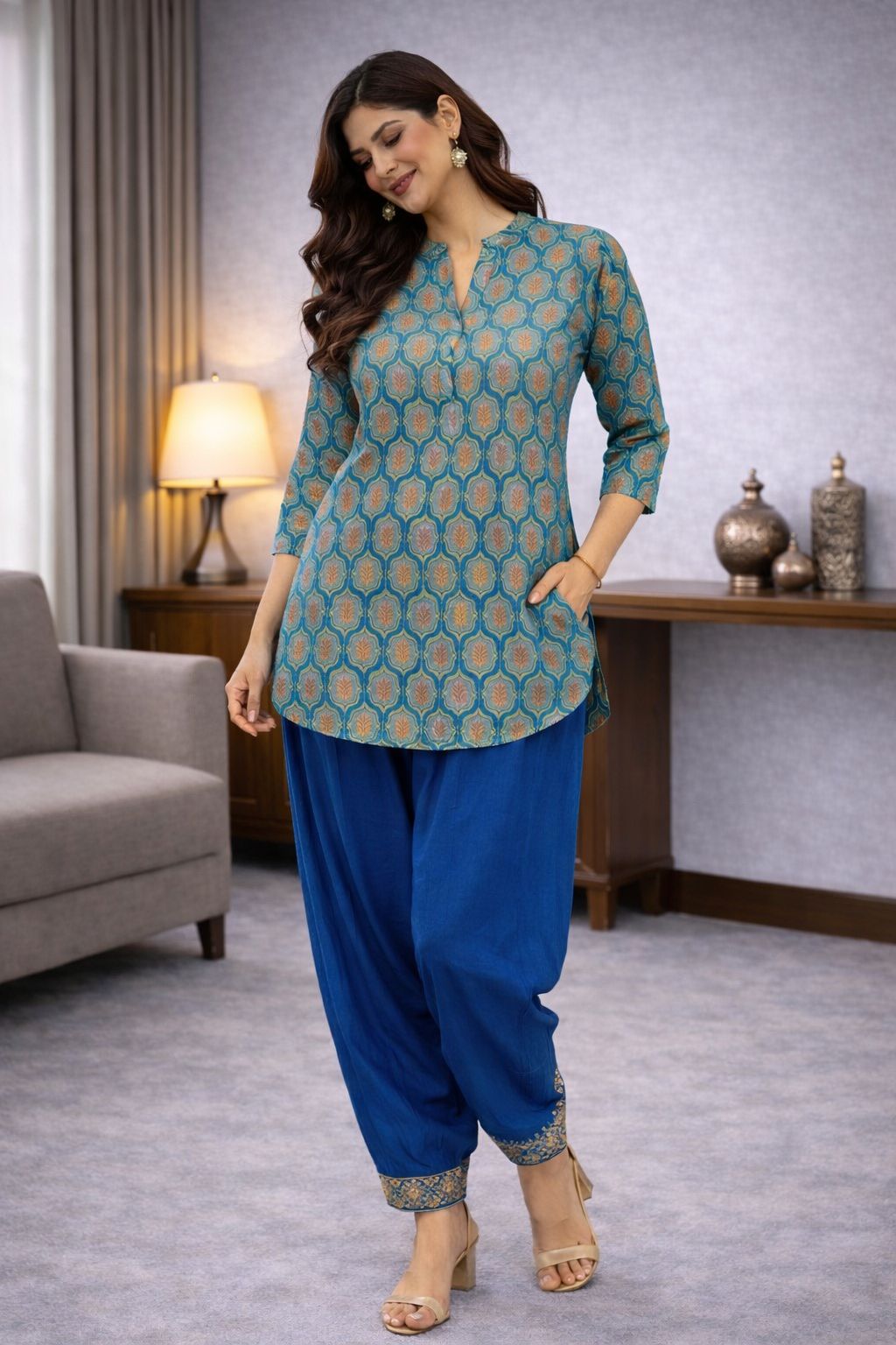 Meher Blue Heritage Co-ord Set